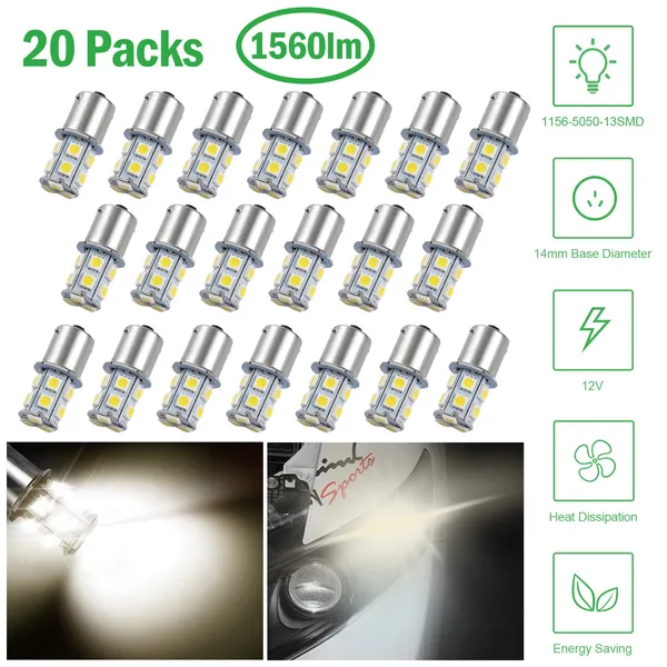 20 ampoules auto 12V 4500K 14MM clignotant LED