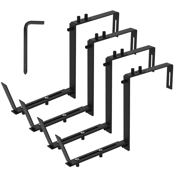 Supports pot fleur ajustable 4 pcs balcon sans perceuse