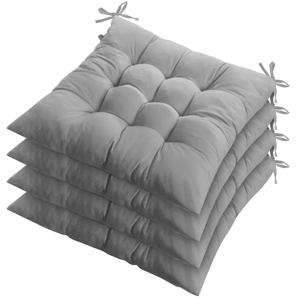 Coussin chaise 4pcs rembourré attachable mats carrés voyage
