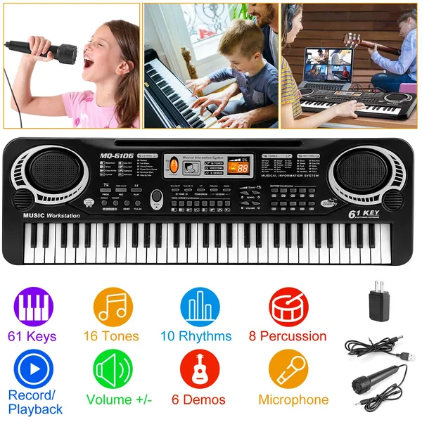 Clavier électronique 61 touches apprentissage enfants