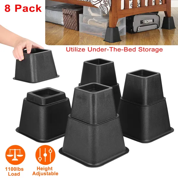 8pc rehausseurs meubles 500kg capacité lit canapé table ajustables