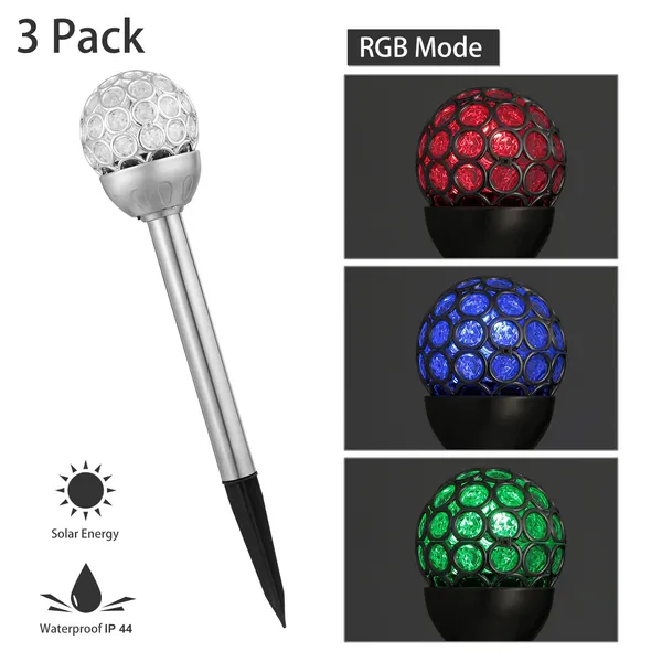 Solarek 3 lampes solaires RGB IP44 jardin décor noël
