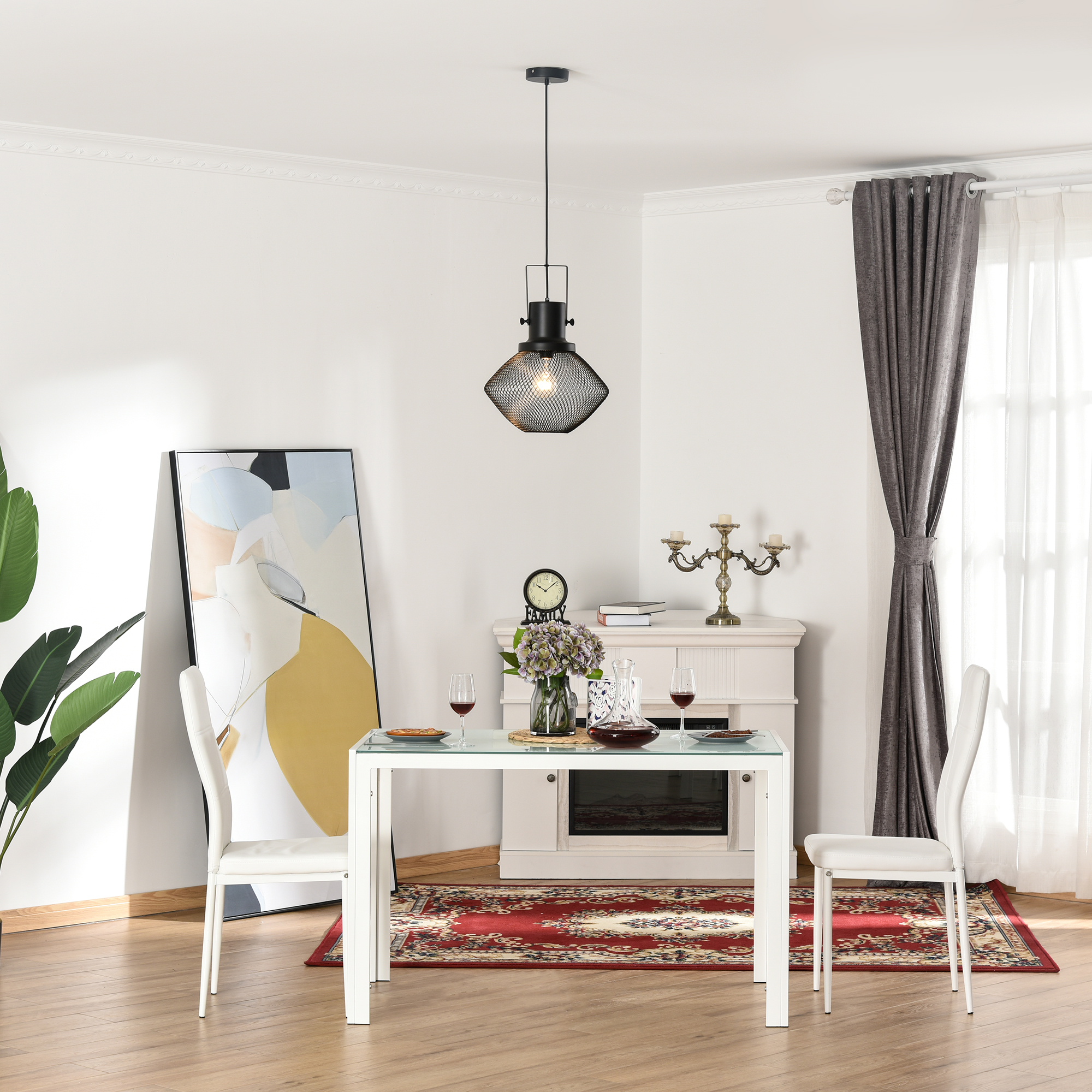 Luminaire suspension industriel chaîne ajustable, noir