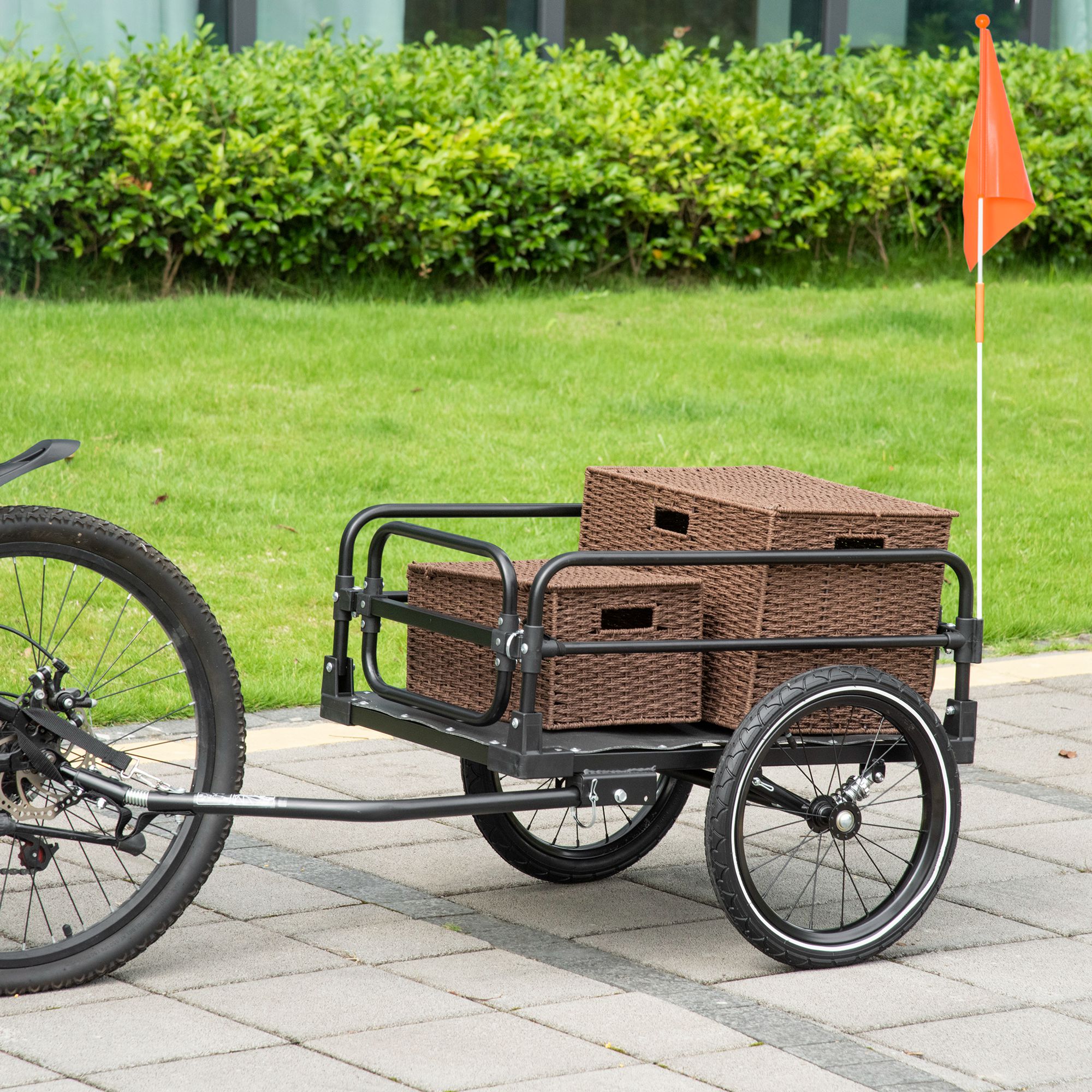 Remorque cargo vélo suspension 16 roues, 88 lb max
