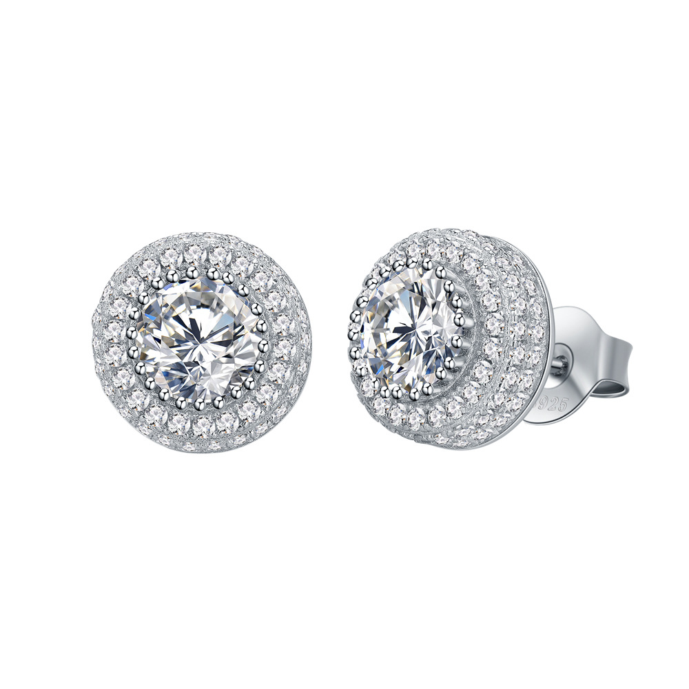 Boucles oreilles clous zircon mariage hip hop paire