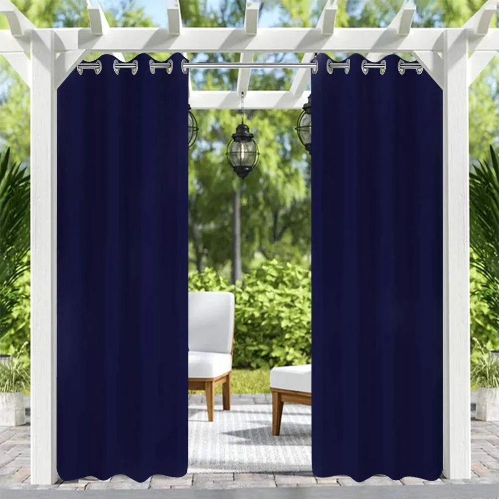 Rideaux extérieurs 50x96 po bleu foncé, œillets, porche pergola