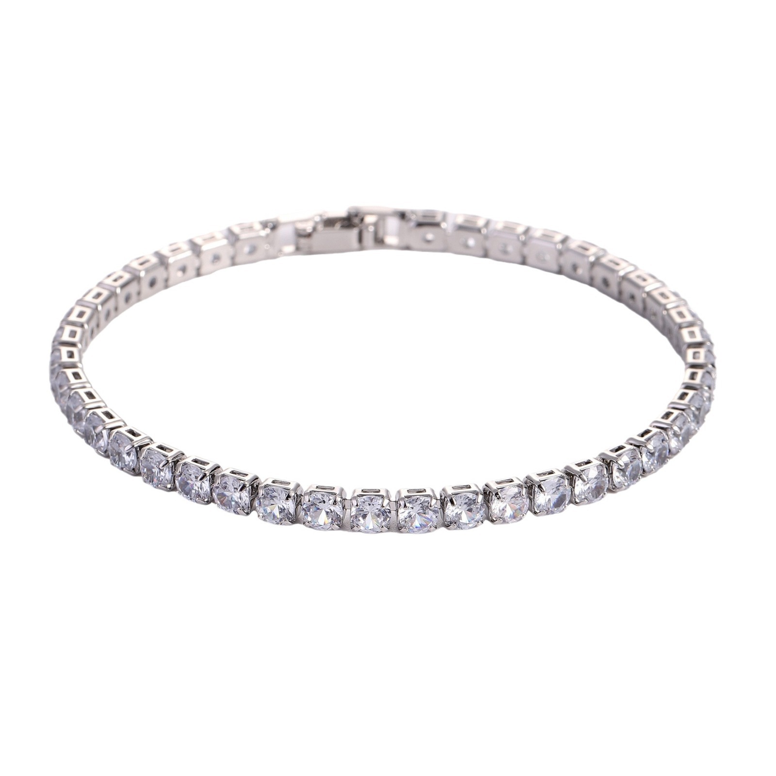 Bracelet zircon scintillant chaîne extensible unisexe
