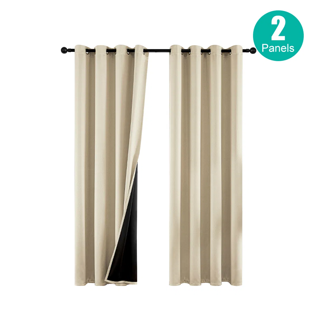 Rideau occultant isolant polyester 52po L x 63po 2 panneaux