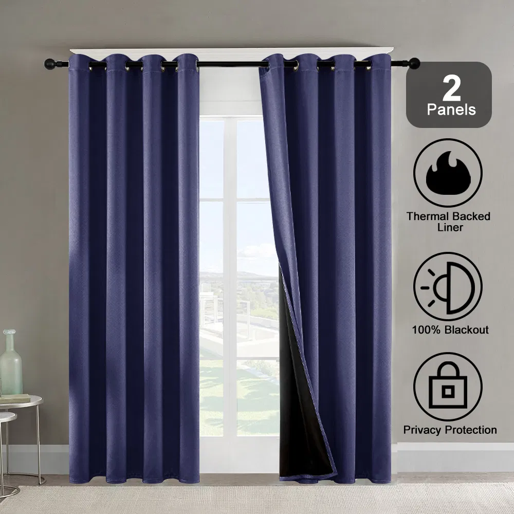 Rideaux occultants 52x84 po polyester, doublure thermique, 3 couleurs