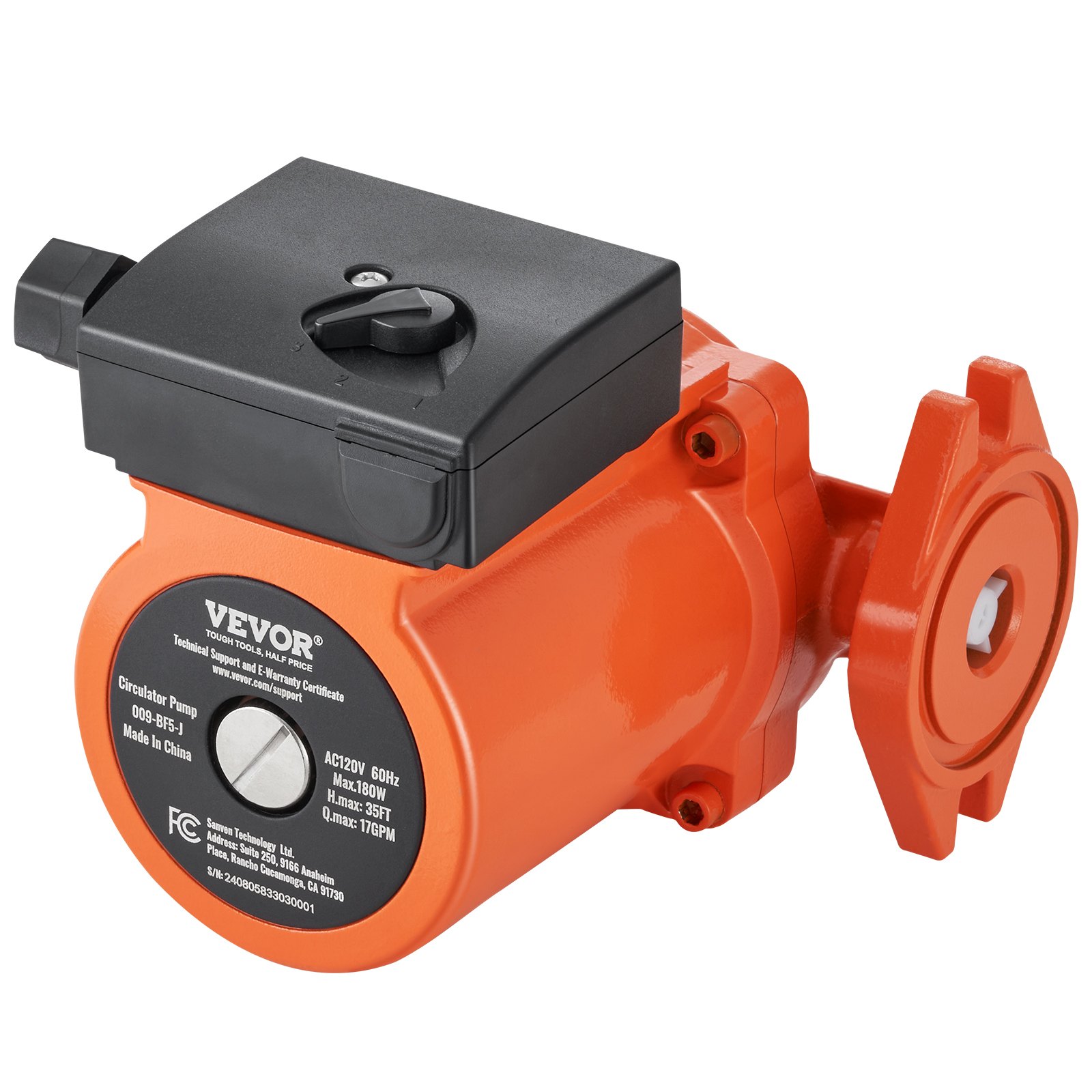 009-BF5-J Pompe circulation eau chaude 110V 180W 17 GPM