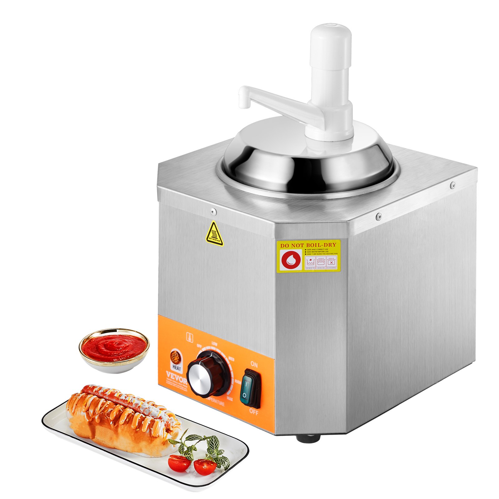 Distributeur fromage 2.4L pompe chauffante commercial