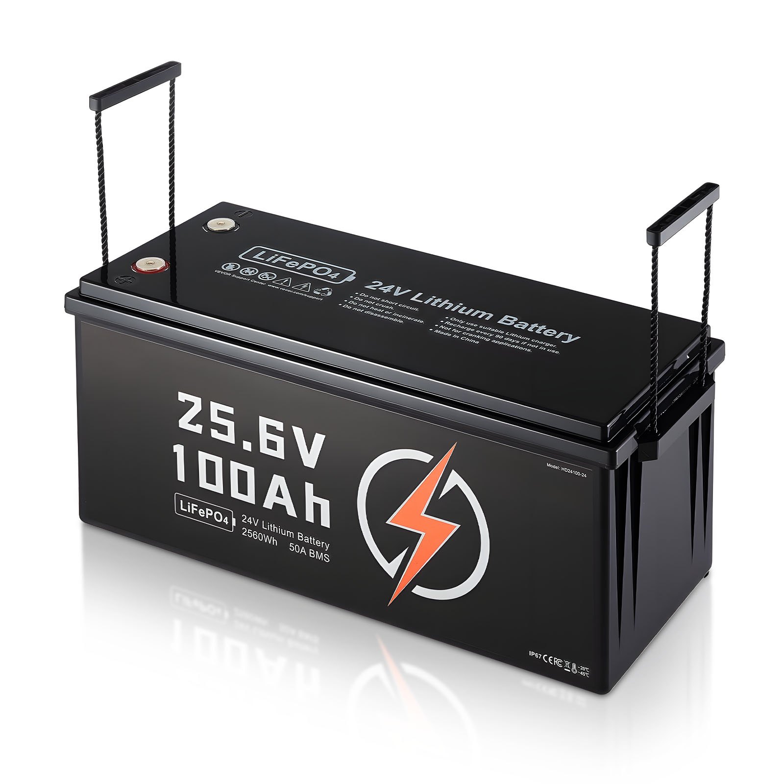Batterie LiFePO4 24V 100Ah rechargeable BMS 50A