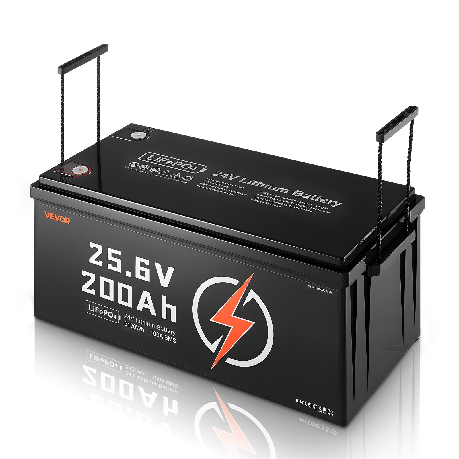 Batterie LiFePO4 24V 200Ah rechargeable BMS 100A 4000 cycles