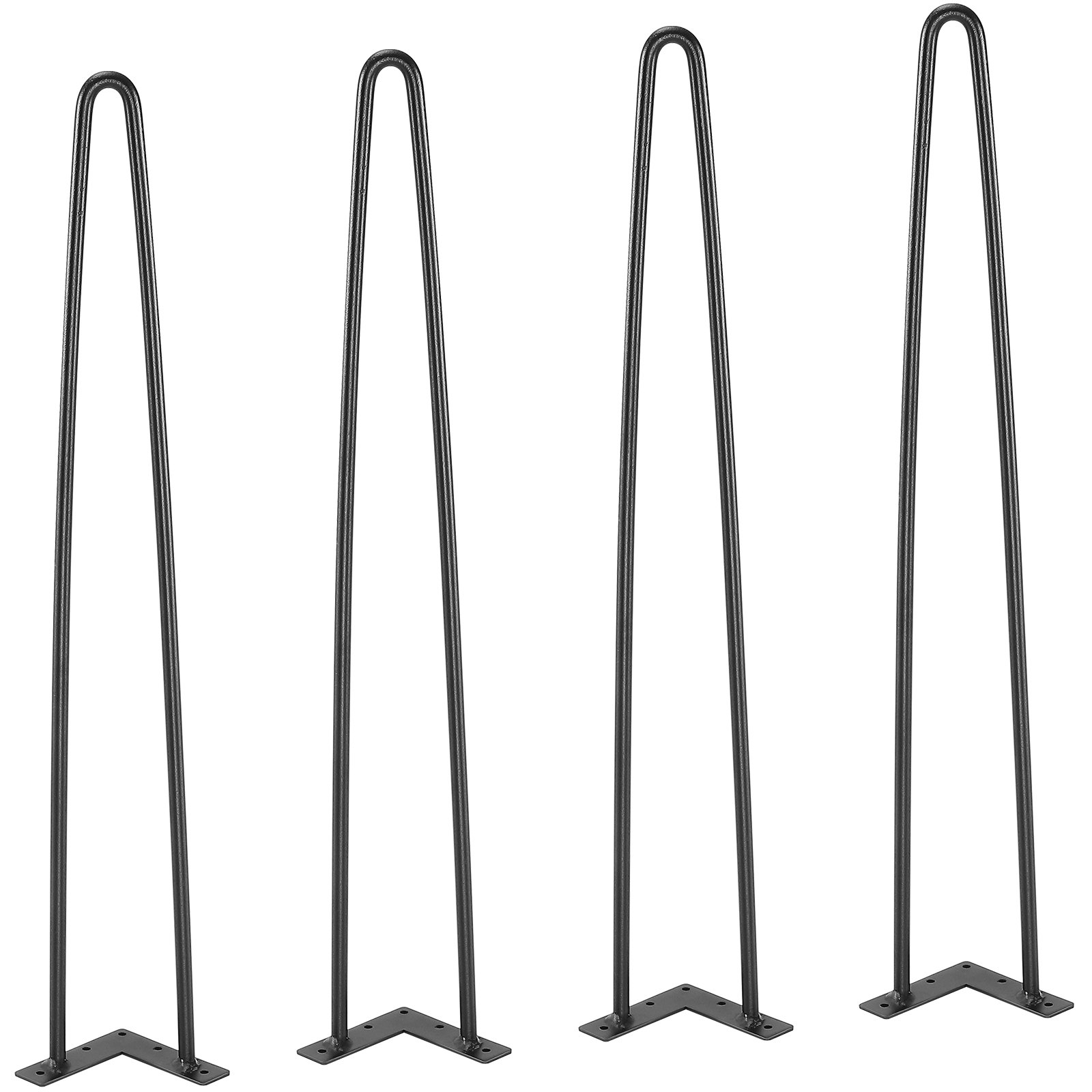 Pieds épingle 28po, métal, 500lb, 4pc noir