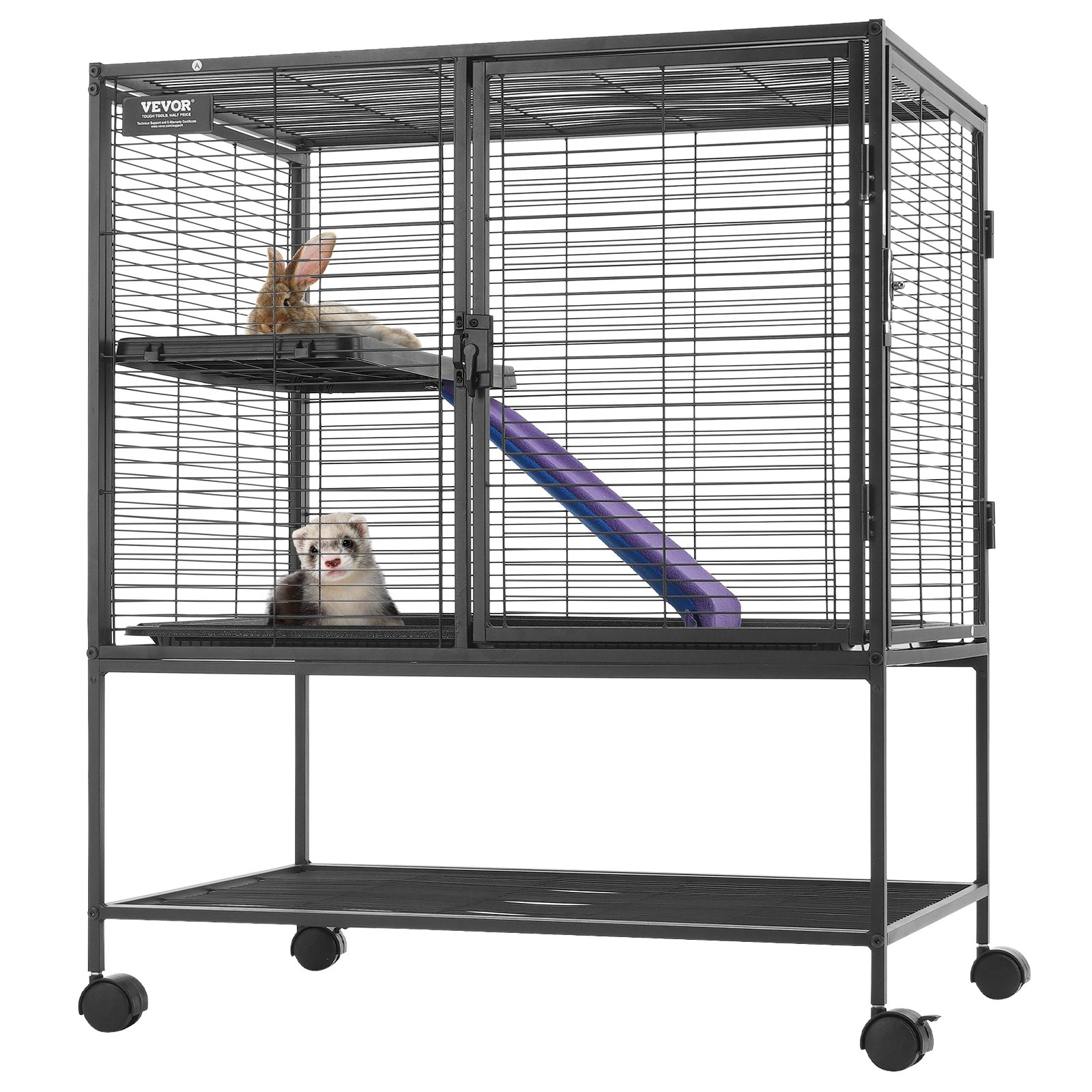 Cage petit animal métal 2 étages 36 po sur roulettes