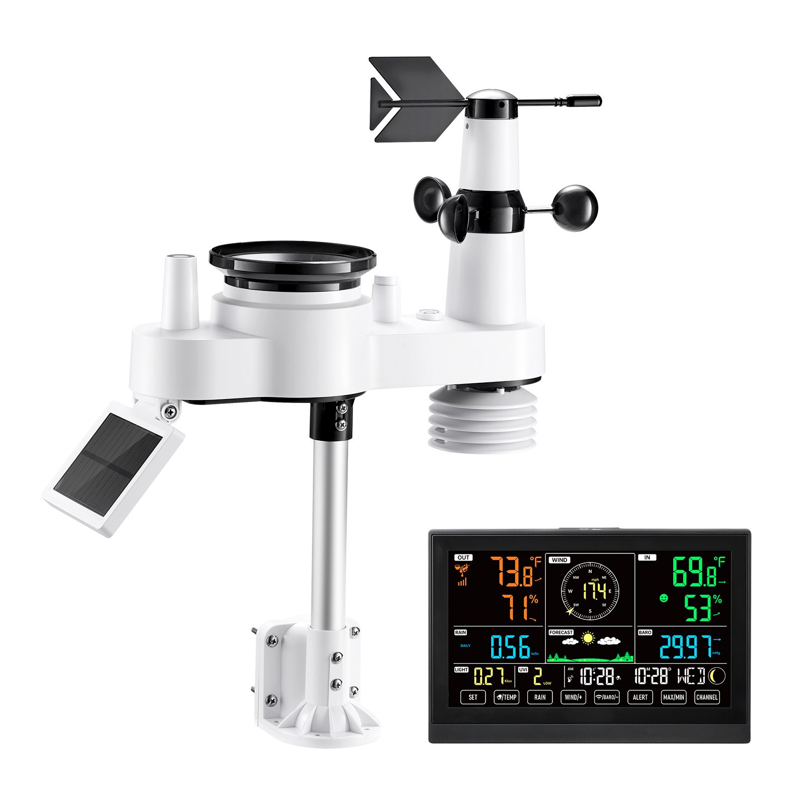 Station météo sans fil 7,5 po, thermomètre intérieur-extérieur