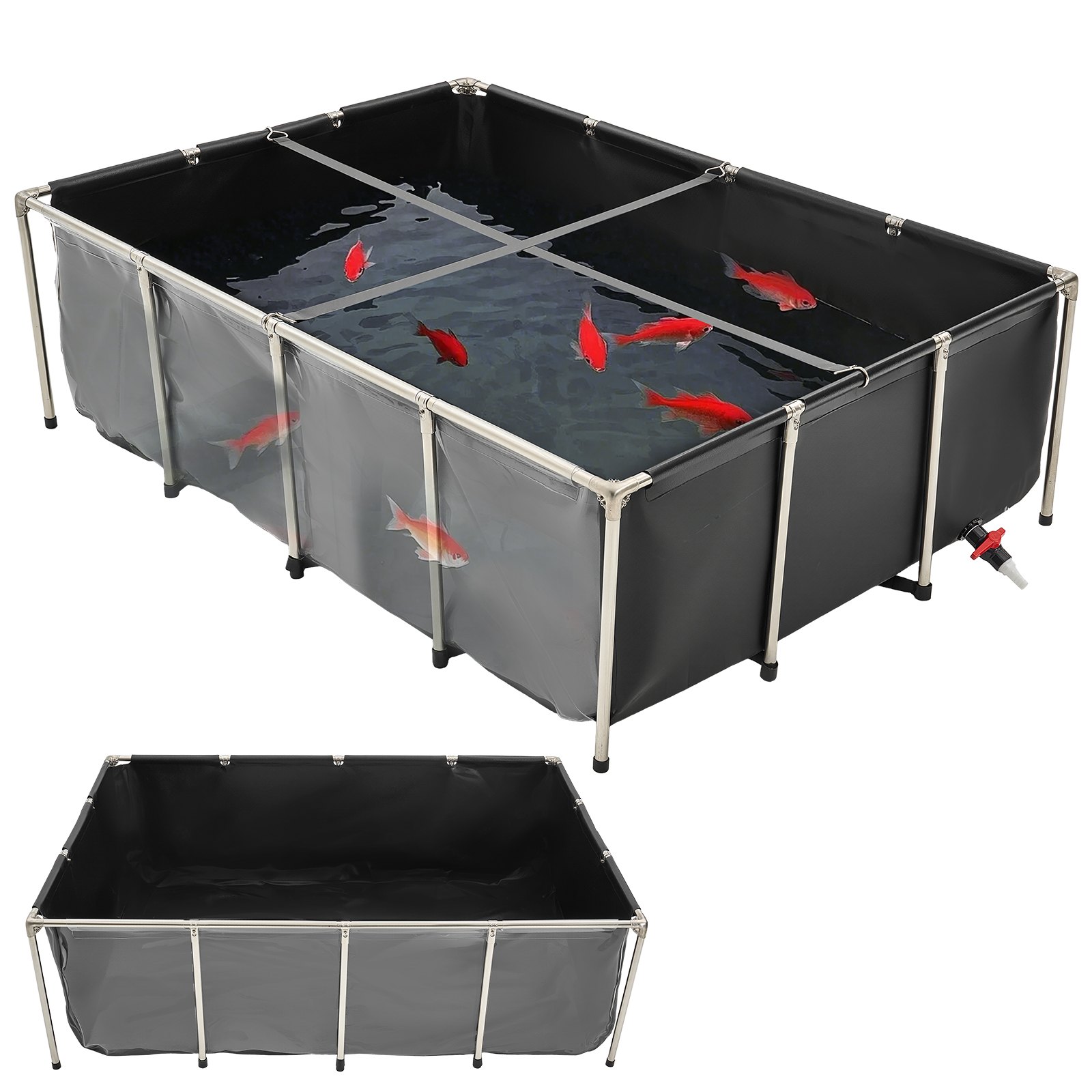 Bassin koi extérieur 470 gal panneau transparent