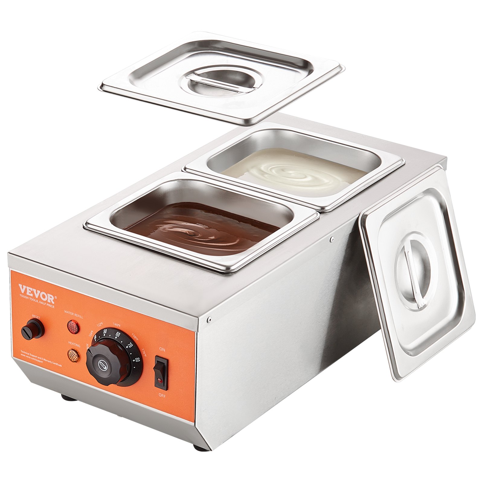 Machine tempérage chocolat 9 lb, 2 réservoirs, contrôle temp, 800W