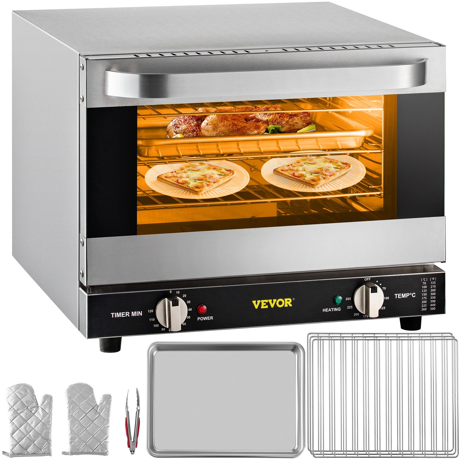 Four convection commercial 21L, 3 étages, 1440W, 120V, certifié ETL