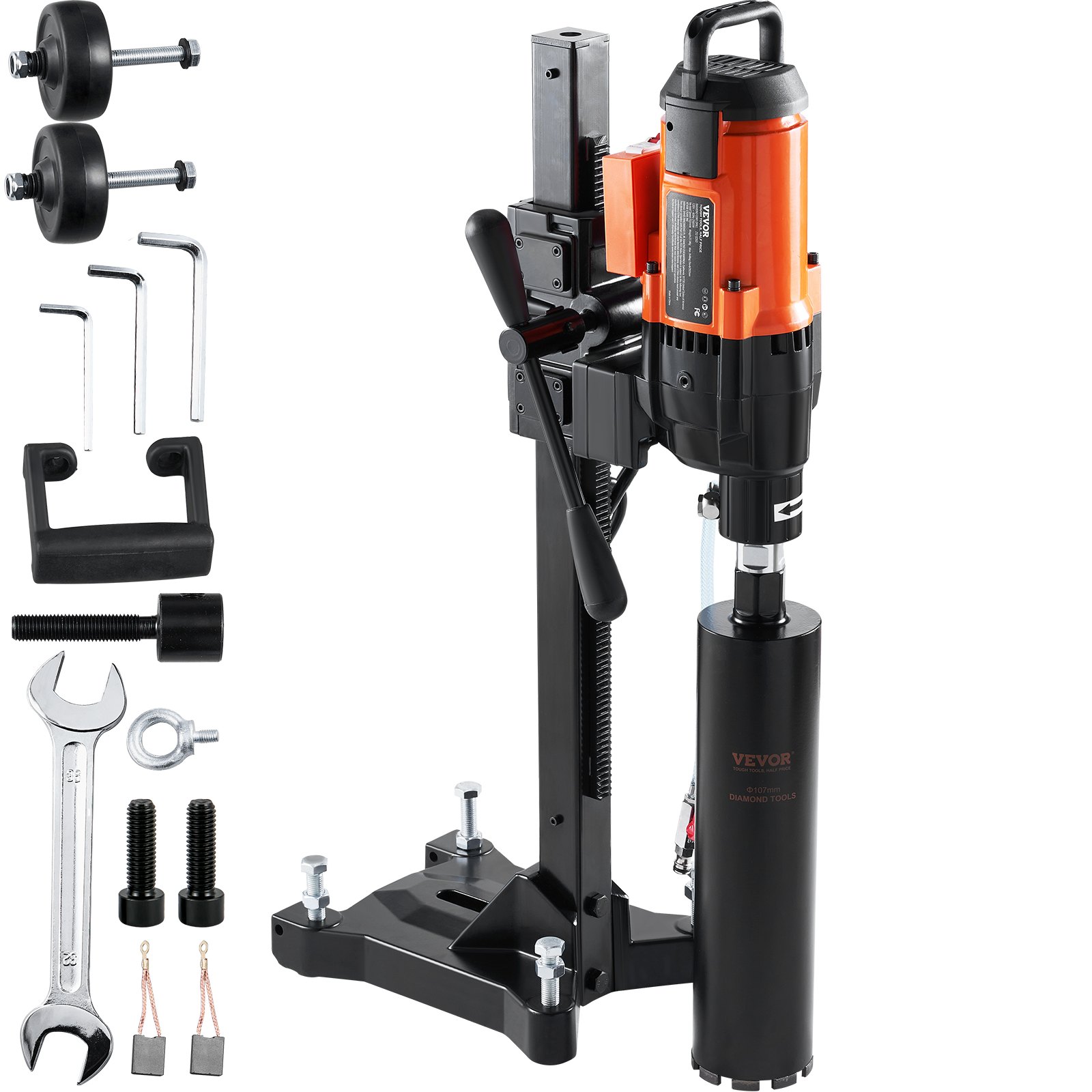 Perceuse noyau 10po mouillée 750RPM 2500W roues