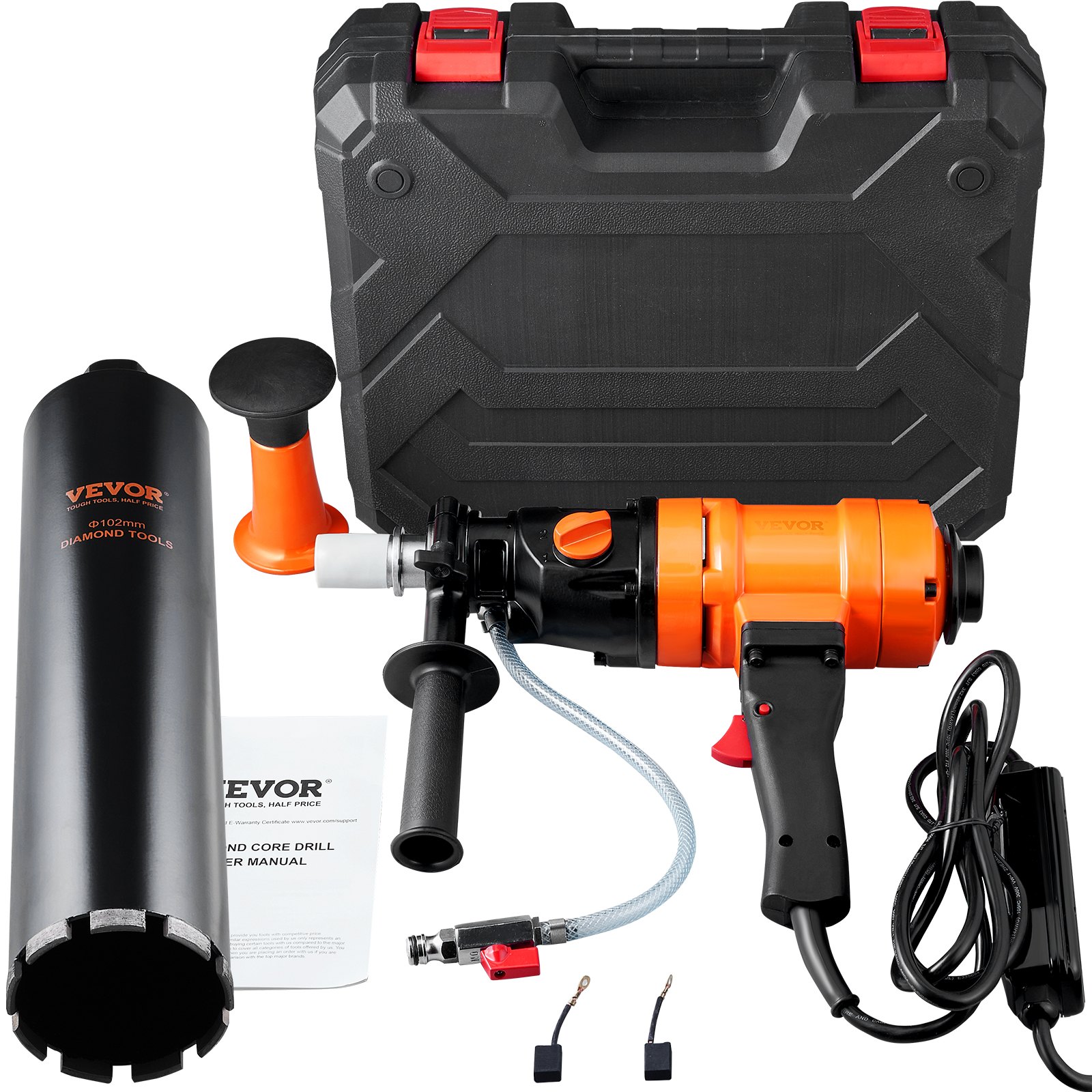 Foreuse carottage diamant 4 po, 1100-2400 tr/min, 1500W béton