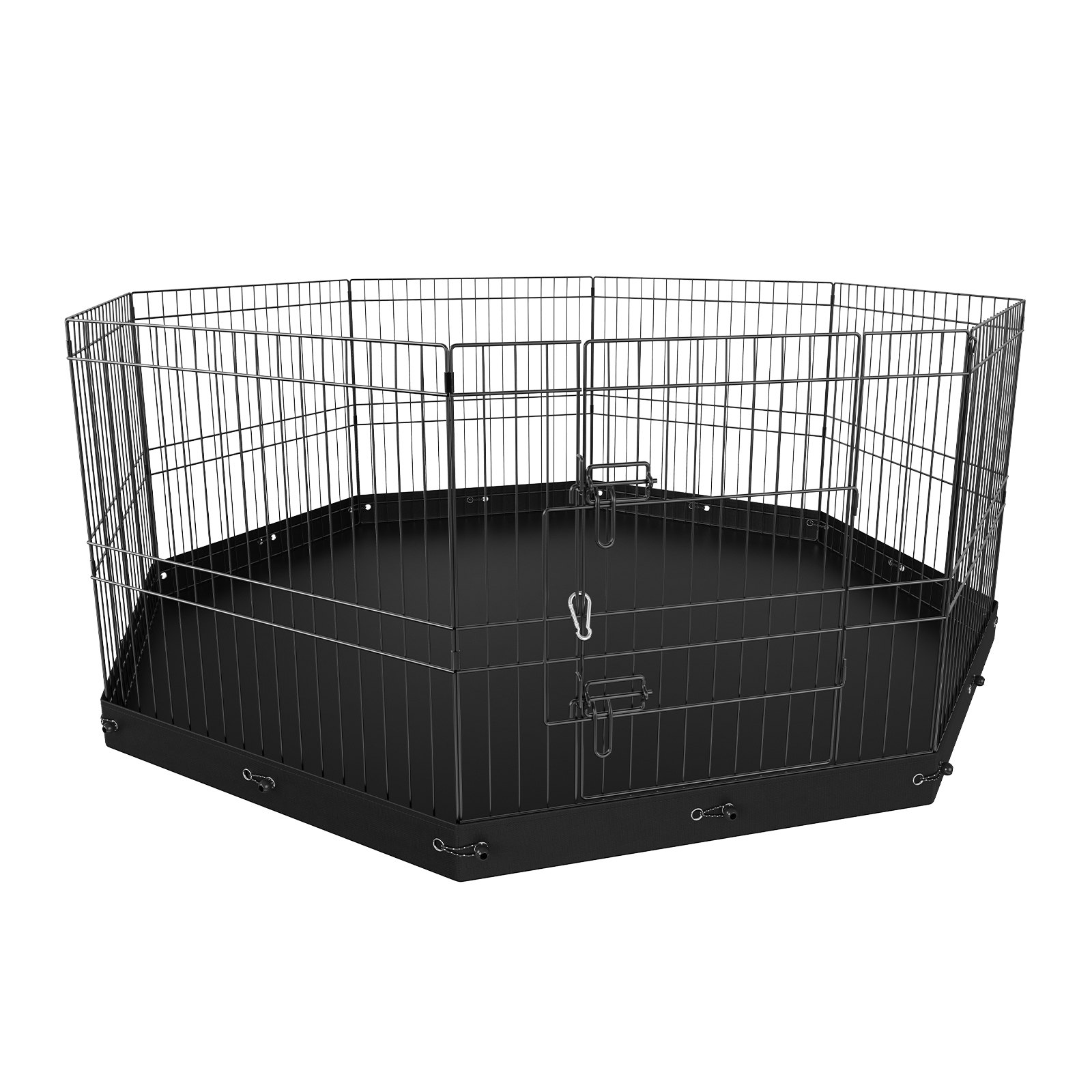 Parc chien 8 panneaux pliable 61cm hauteur avec tapis