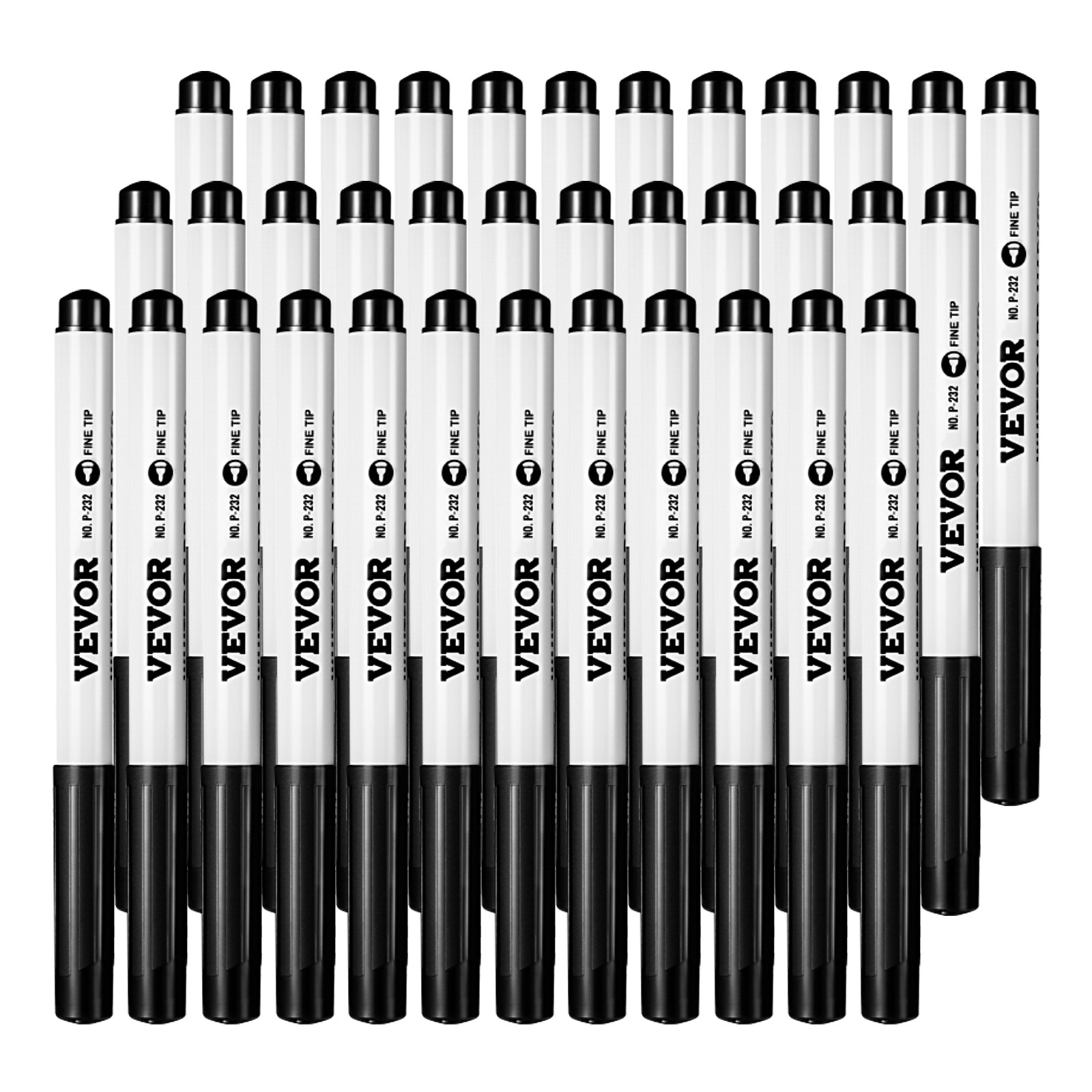 Marqueurs tableau blanc 36 pointes fines noir
