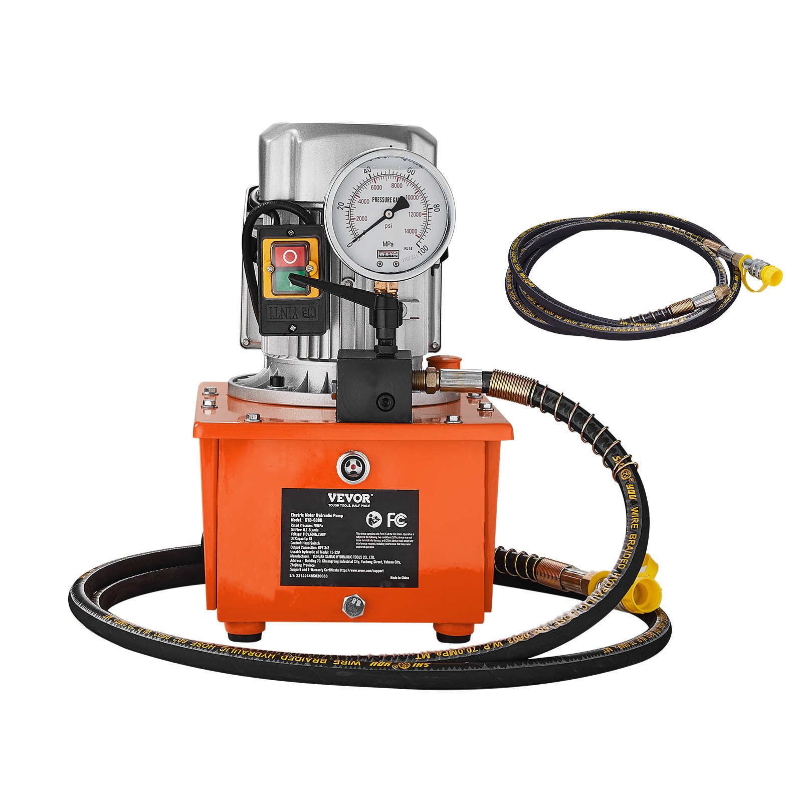 Pompe hydraulique électrique 10000 PSI 750W 8L