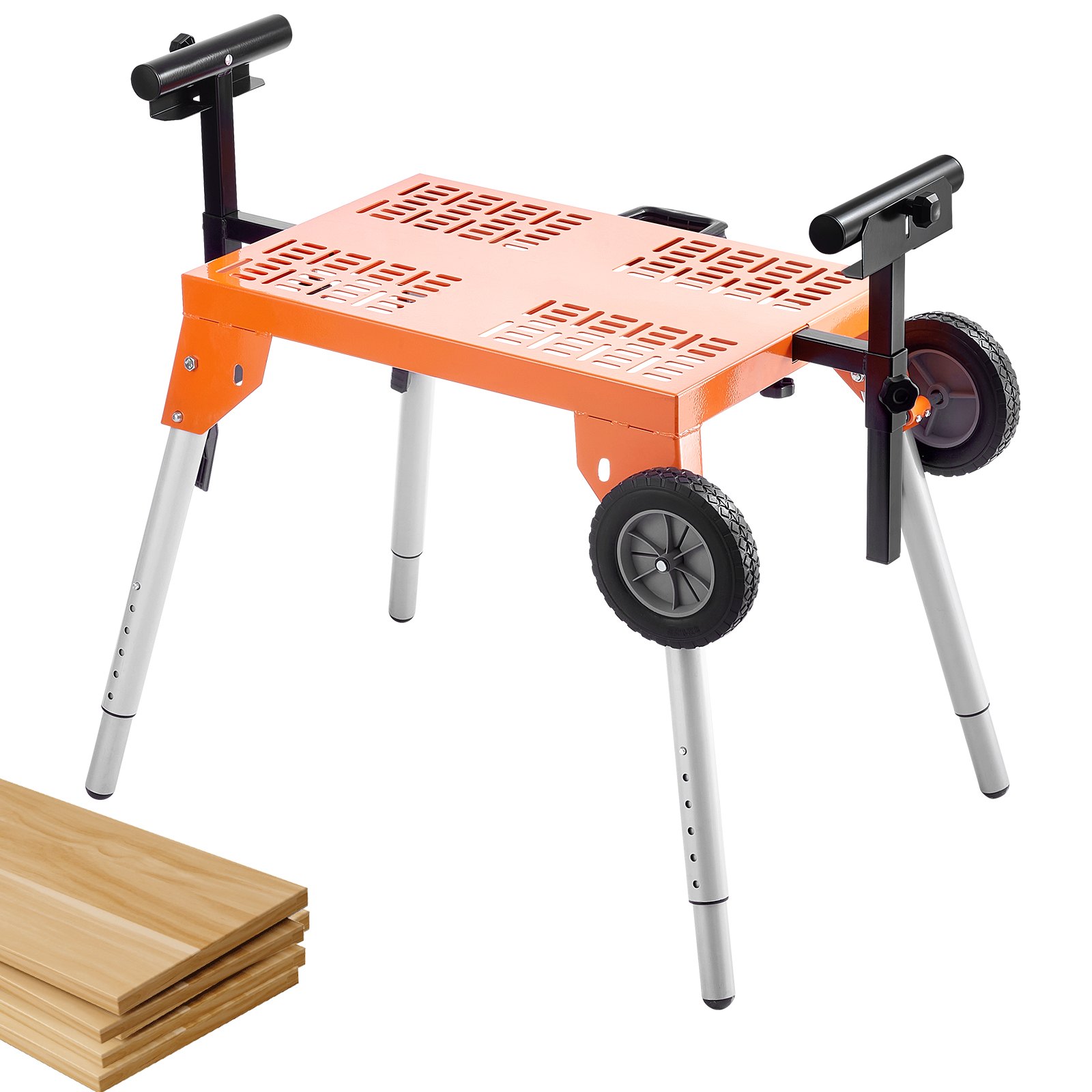 Support scie à onglets avec plateau et roues 330 lb