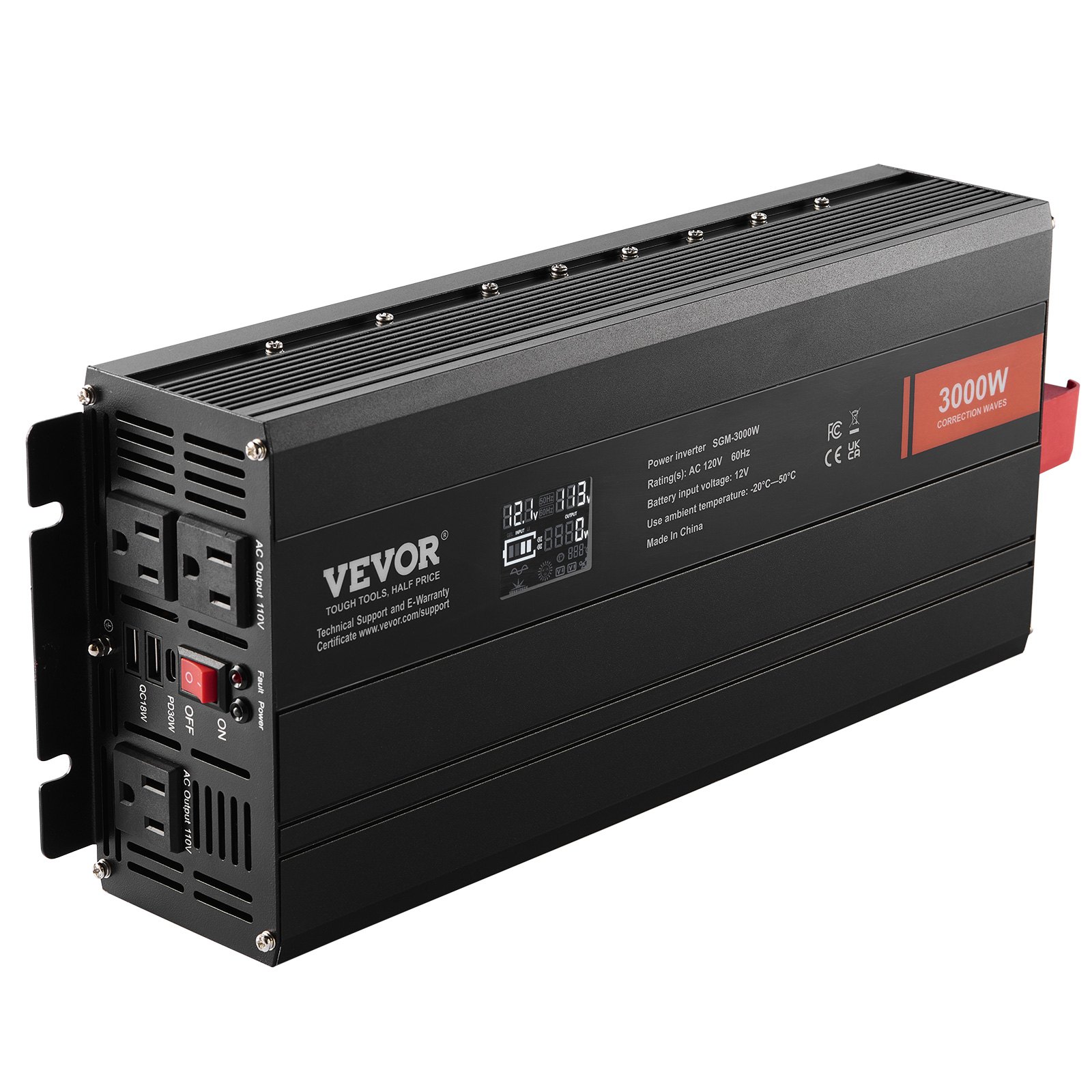 Onduleur sinusoïde modifiée 3000W 12V USB-C