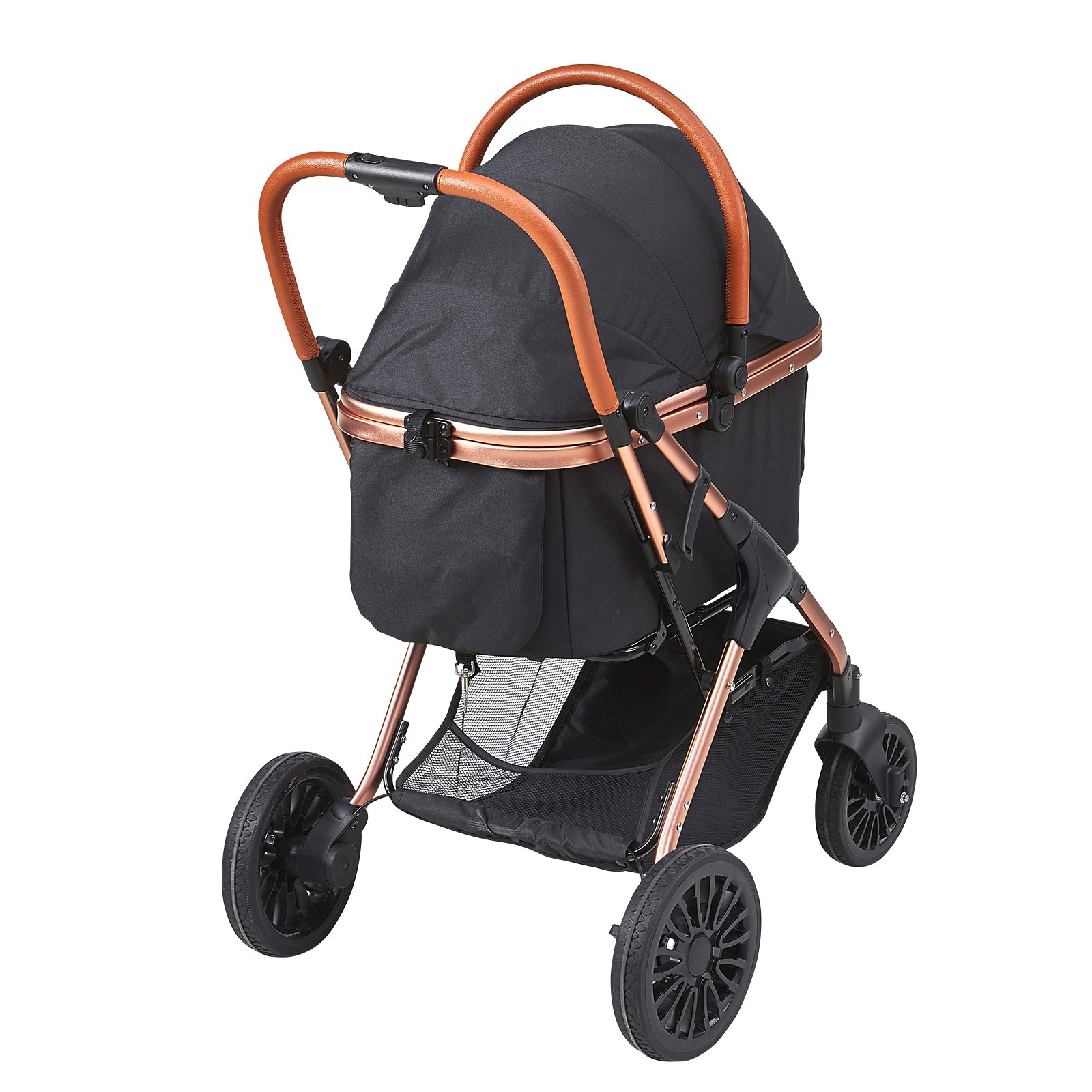 Poussette chien 4 roues 66 lbs carrier détachable noir