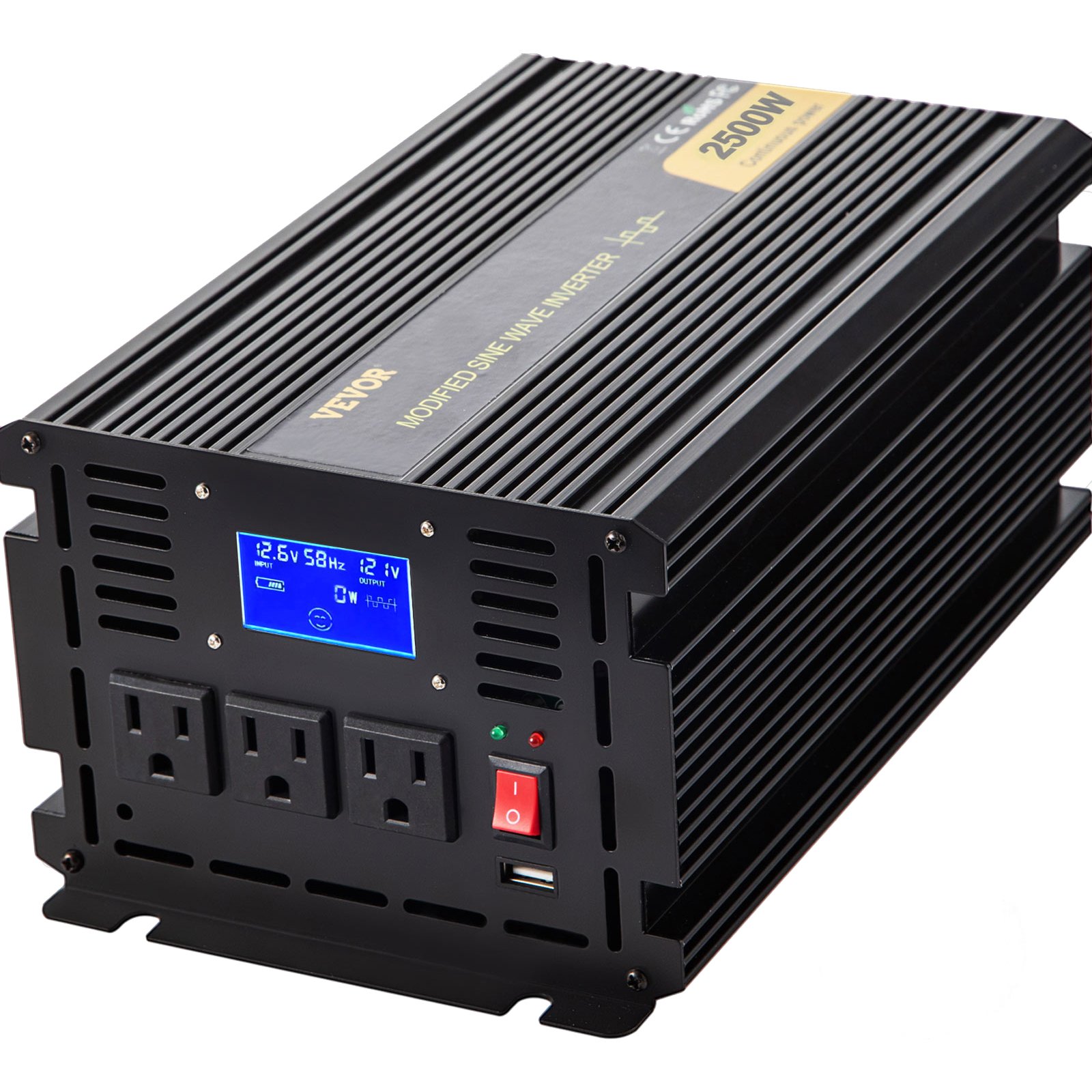 Convertisseur puissance 2500W onde sinusoïdale 12V CC à 120V CA