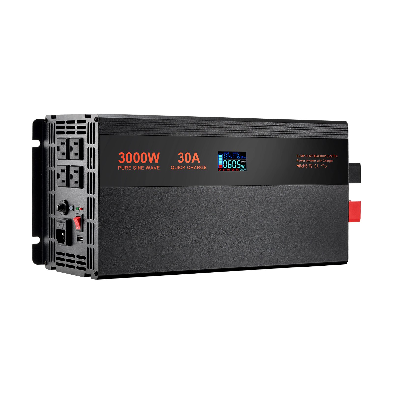 Système batterie secours pompe puisard 3000W LCD