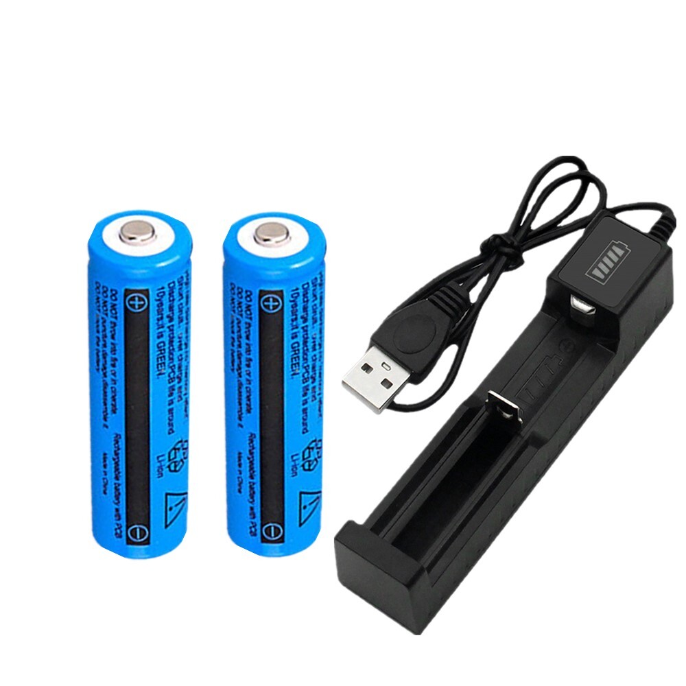 Batterie Li-ion 3000mAh 3.7V chargeur USB torche