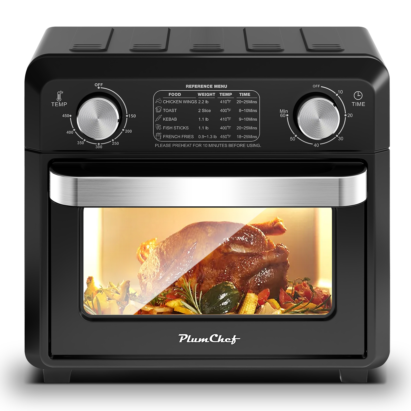 Friteuse air 11QT 1000W convection grille-pain noire Amazon