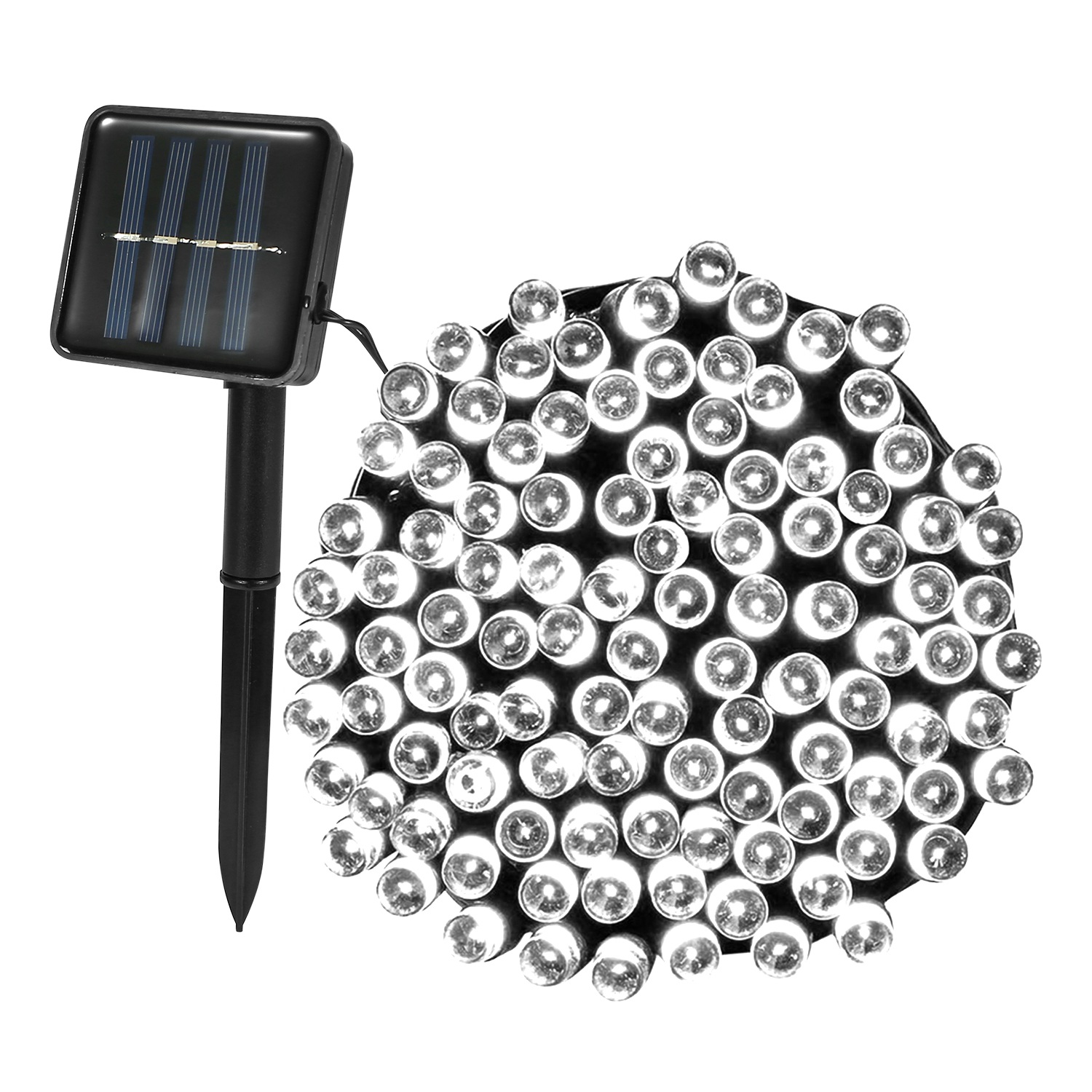 Guirlande solaire LED 12M 8 modes, étanche Noël mariage décor