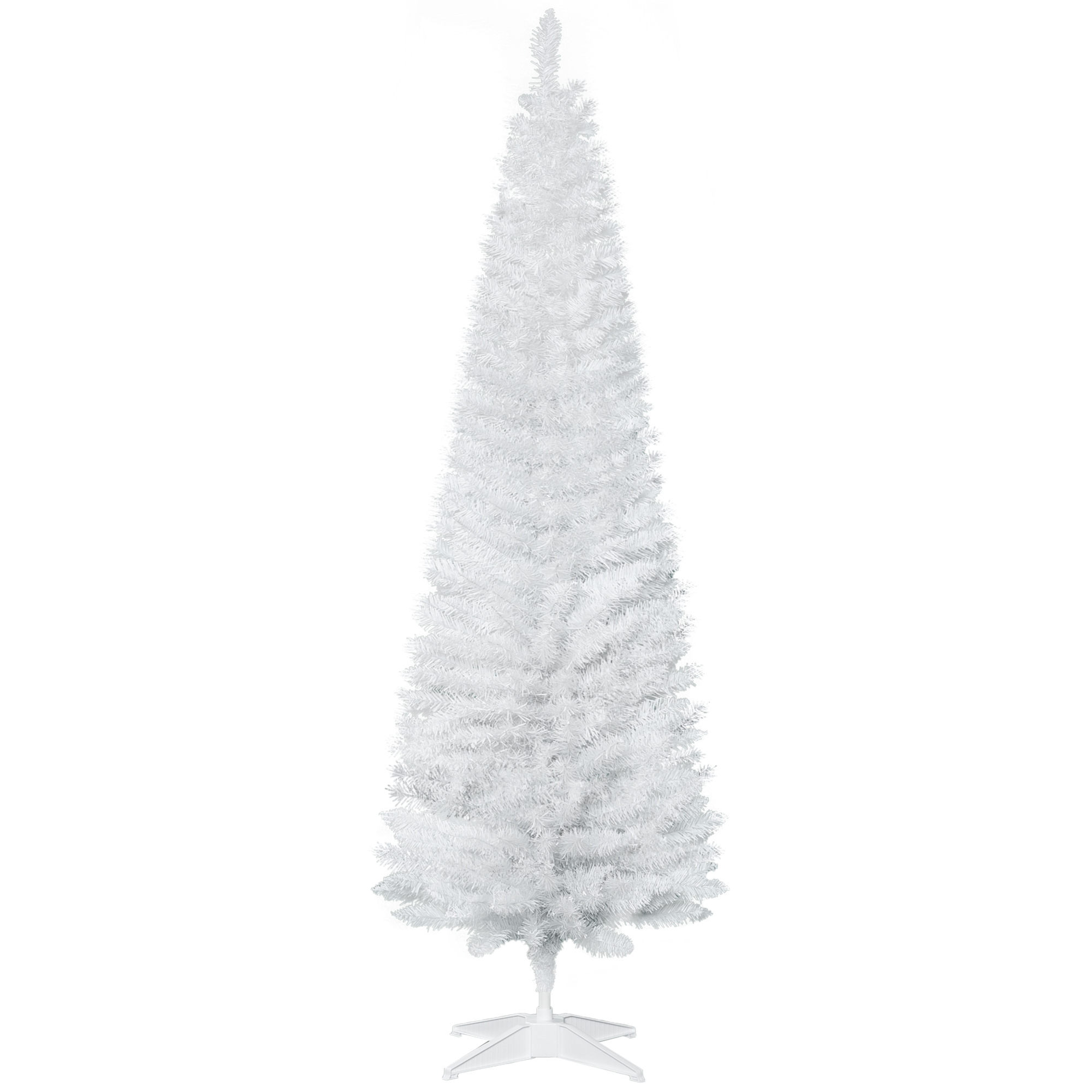 Sapin Noël HOMCOM 6pi mince 390 branches blanc