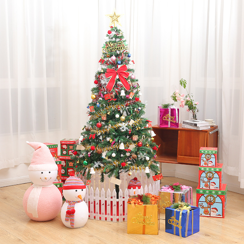Sapin Noël artificiel 6 pi DEL 195 boules jupe