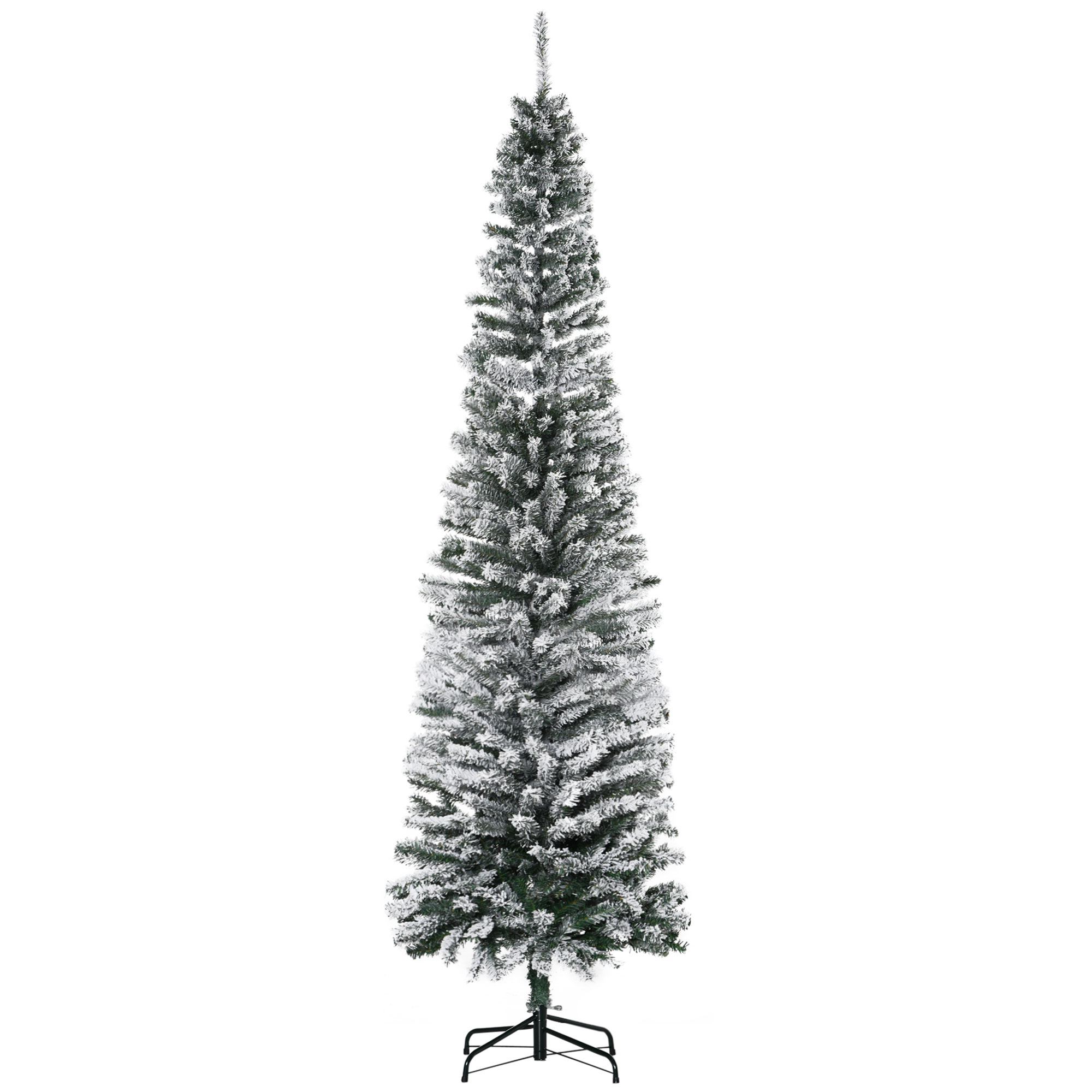 Sapin Noël HOMCOM 7,5" mince neige synthétique 738 pointes