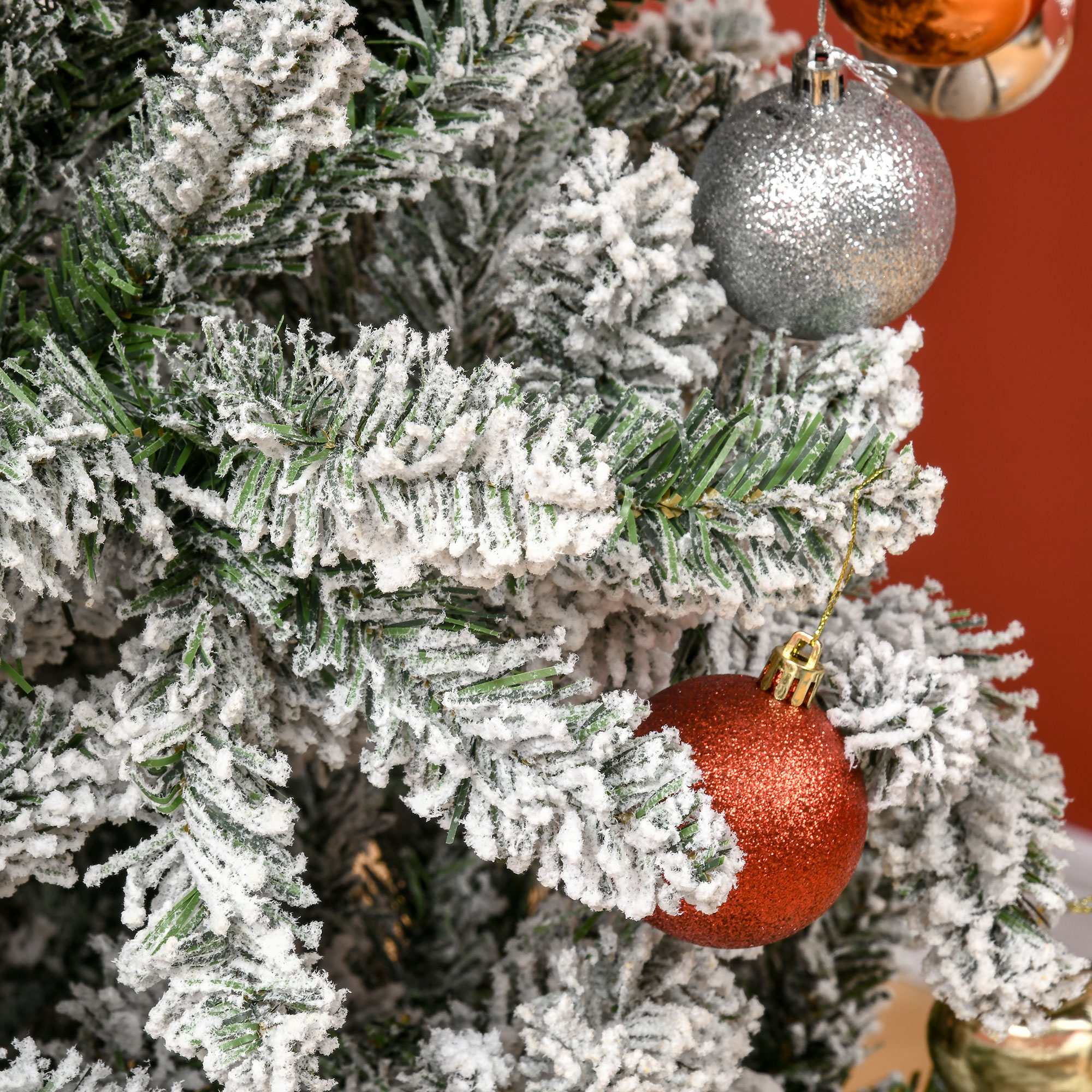 HOMCOM Sapin Noël 9pi mince enneigé, 1084 branches réalistes