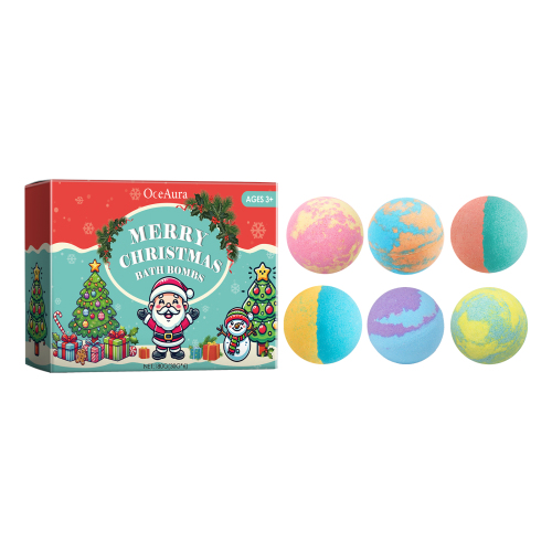 OceAura Boule de bain colorée Noël mousse parfumée hydratante