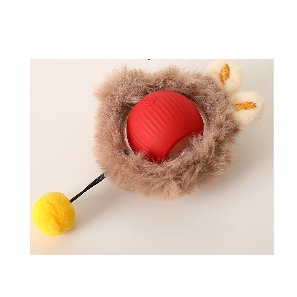 Balle chat interactive roulante