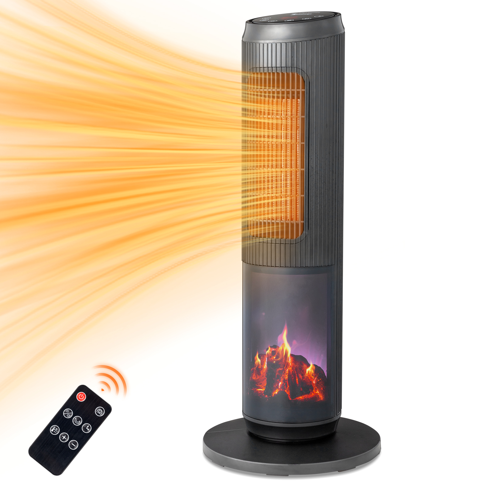 Radiateur tour 25" portable 12h minuterie oscillation