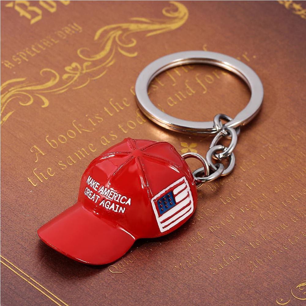 6 pcs Trump porte-clés casquette rouge pendentif suspension