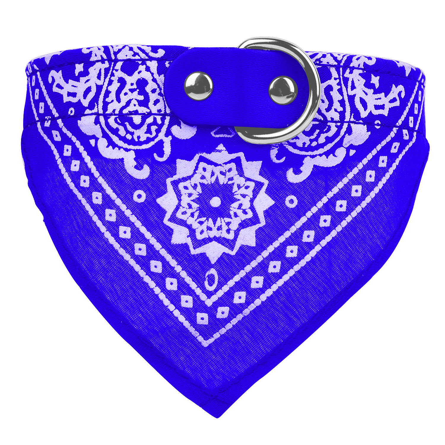 1 collier bandana cuir ajustable animaux triangulaire