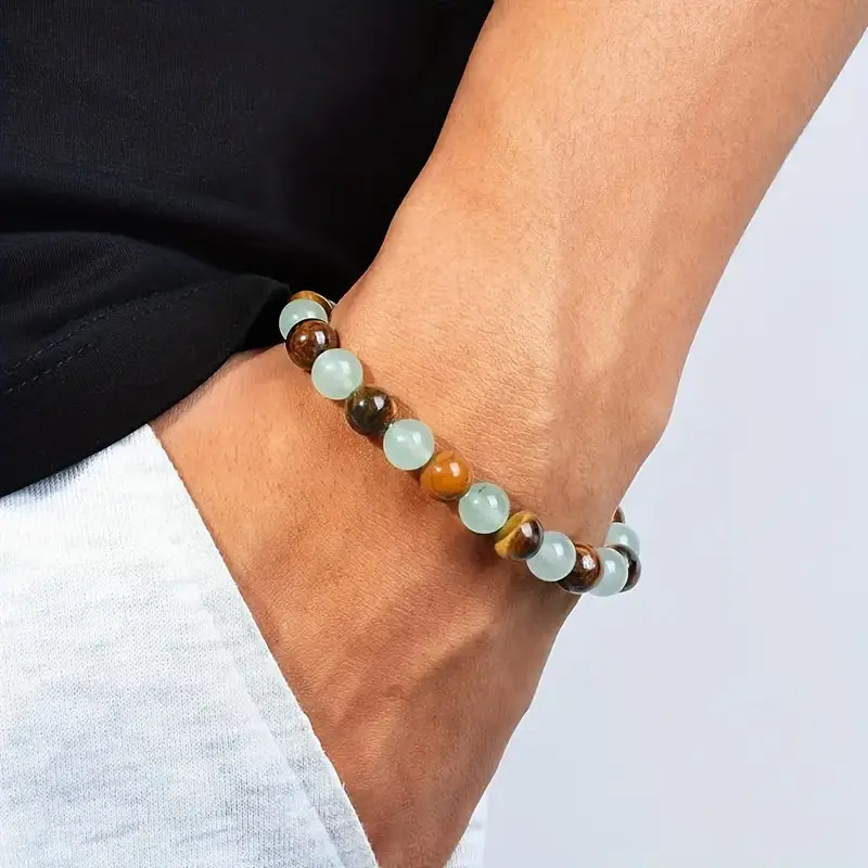 Bracelet oeil de tigre jade abondance artisanal