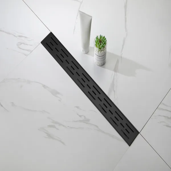 Drain douche linéaire 24" grille motif brique acier inox