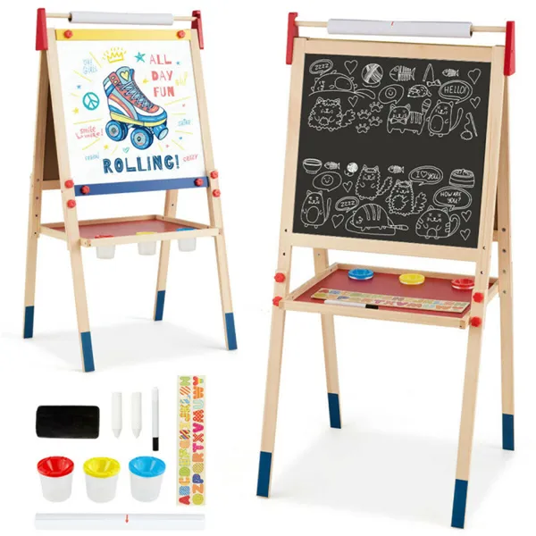 Chevalet art enfants 3-en-1, tableau magnétique double face