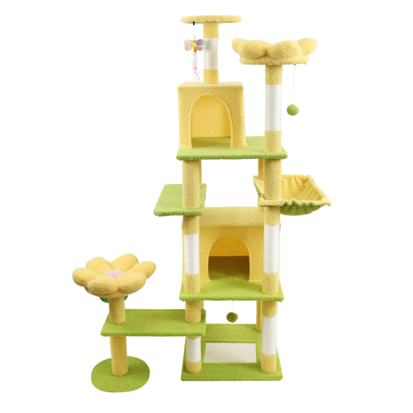 Arbre chat 71po fleur grand condo jaune