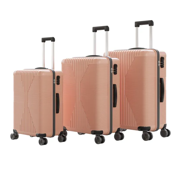 Valise trolley PP non-TSA 3-en-1 20po 24po 28po rose or